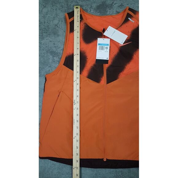 NIKE Therma Fit Wild Run Reversible Repel Running Vest Jacket Mens MEDIUM Orange - Picture 9 of 9